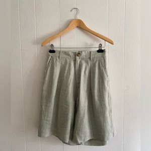 LAUDE The Label Sage Green Linen Shorts